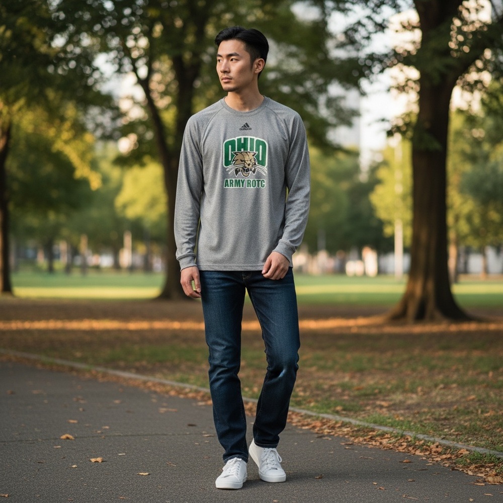 Adidas Climalite Gray Ohio University Army ROTC Men's Shirt